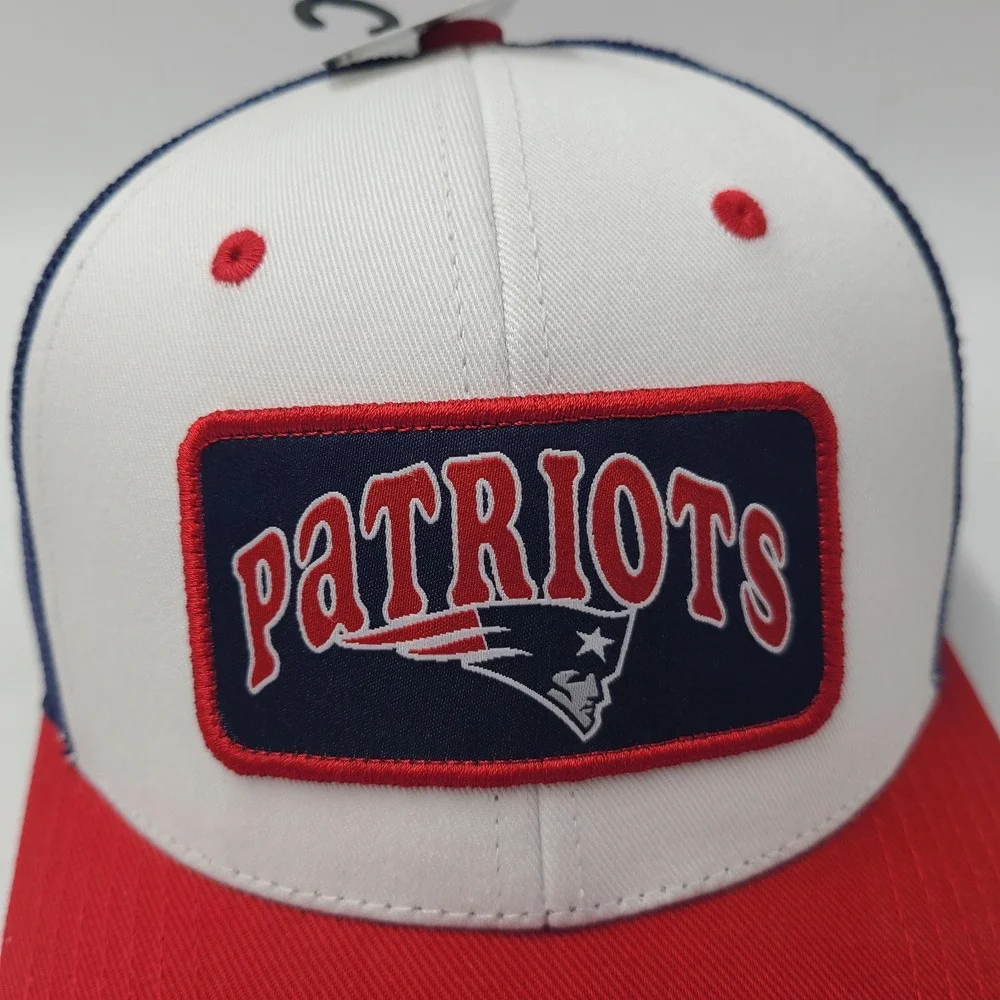 Youth New England Patriots Hat Adjustable Mesh NFL Team Apparel White Red‎ Blue